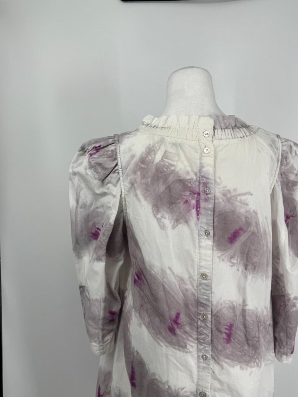 Sea New York Tie-Dye Puff Sleeve Cotton Mini Dress - Size S - Picture 11 of 14